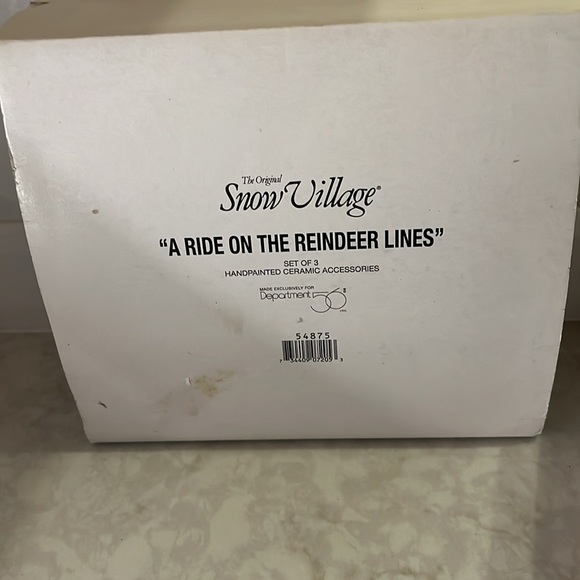 Dept 56 A Ride on the Reindeer Lines Set of 3 Figures Snow Village #54875 w/box - Picture 6 of 14